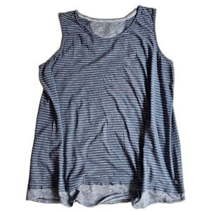 Calvin Klein All Cotton Blue & White Striped Women's Tank Top sz 1X